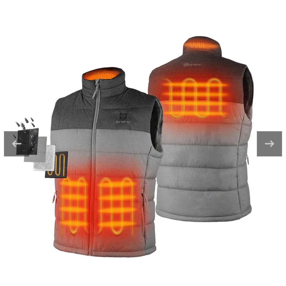 Men's Gray Performance Puffer Vest - Picture 4 of 9